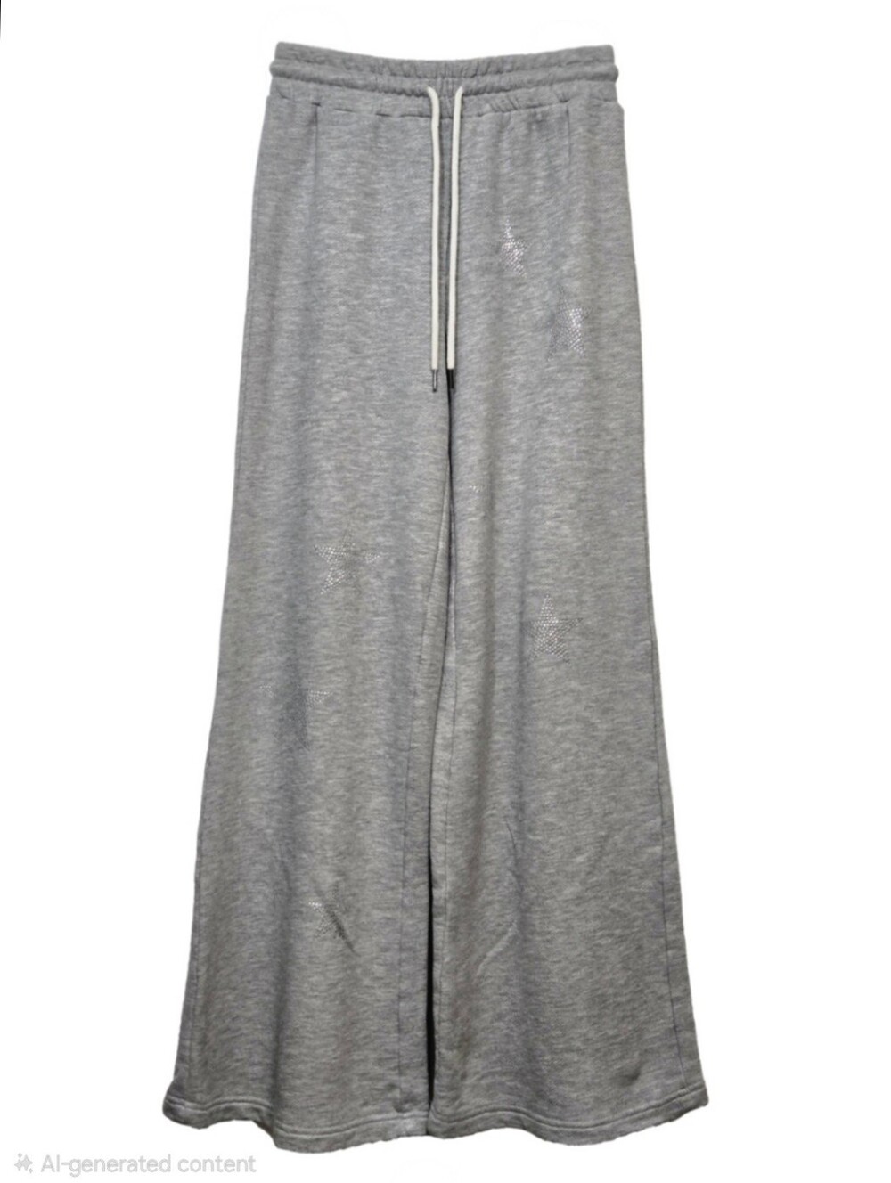Chaser Star Embellished Light Grey Wide Leg Sweatpants, Size S ~ VGUC